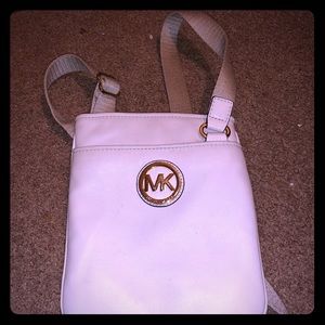 Michael Kors MK Crossbody White and Gold